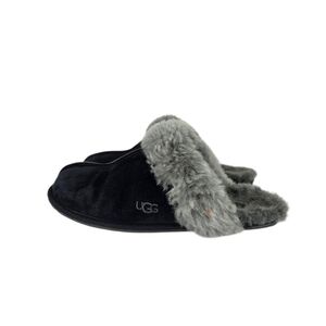 UGG Scuffette II Women's Slipper Suede Sheepskin Plush Slip On Black Grey Size 9
